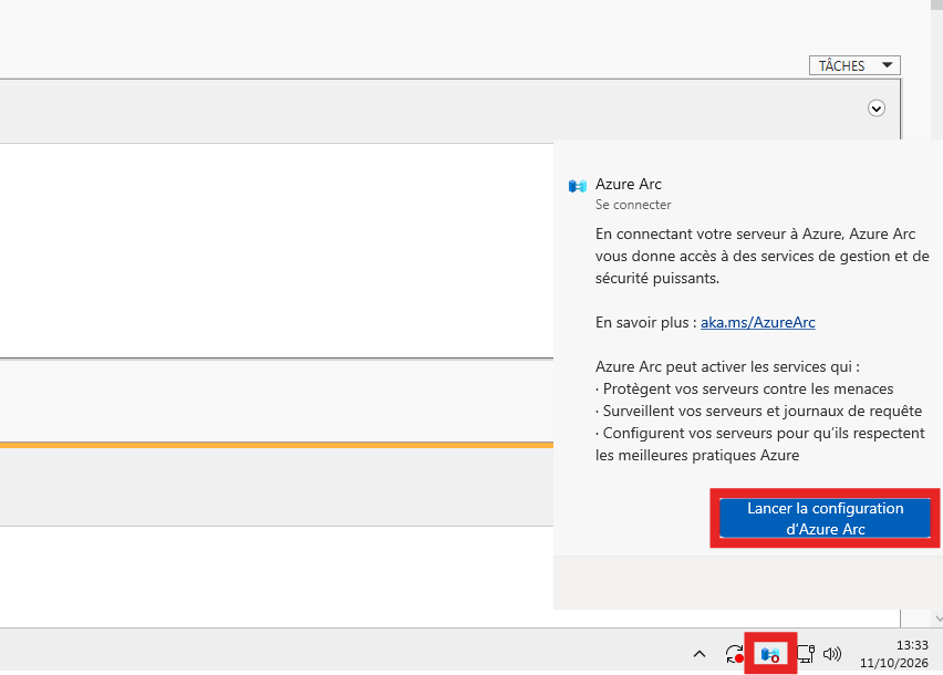 Accueil de l’installation Azure Arc