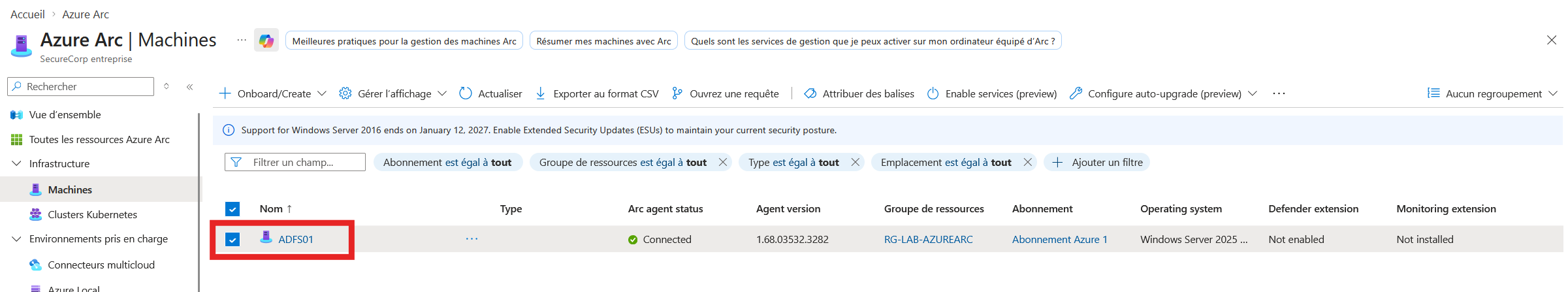 Machine Arc visible dans l’inventaire